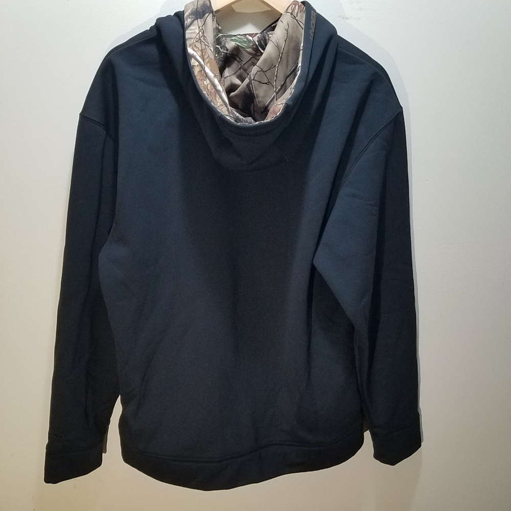 Under Armour Men's Medium Black Hoodie Realtree Camo Hunting M Loose Sweatshirt - Picture 6 of 10